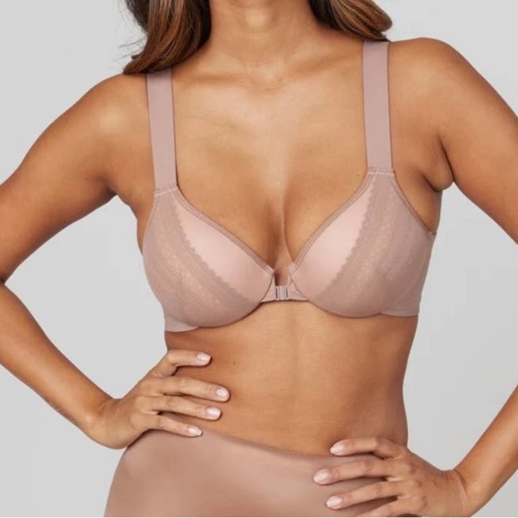 Spanx NWT Bra-llelujah! Illusion Lace Full Coverage Bra in Vintage Rose Size 40D - Picture 1 of 15